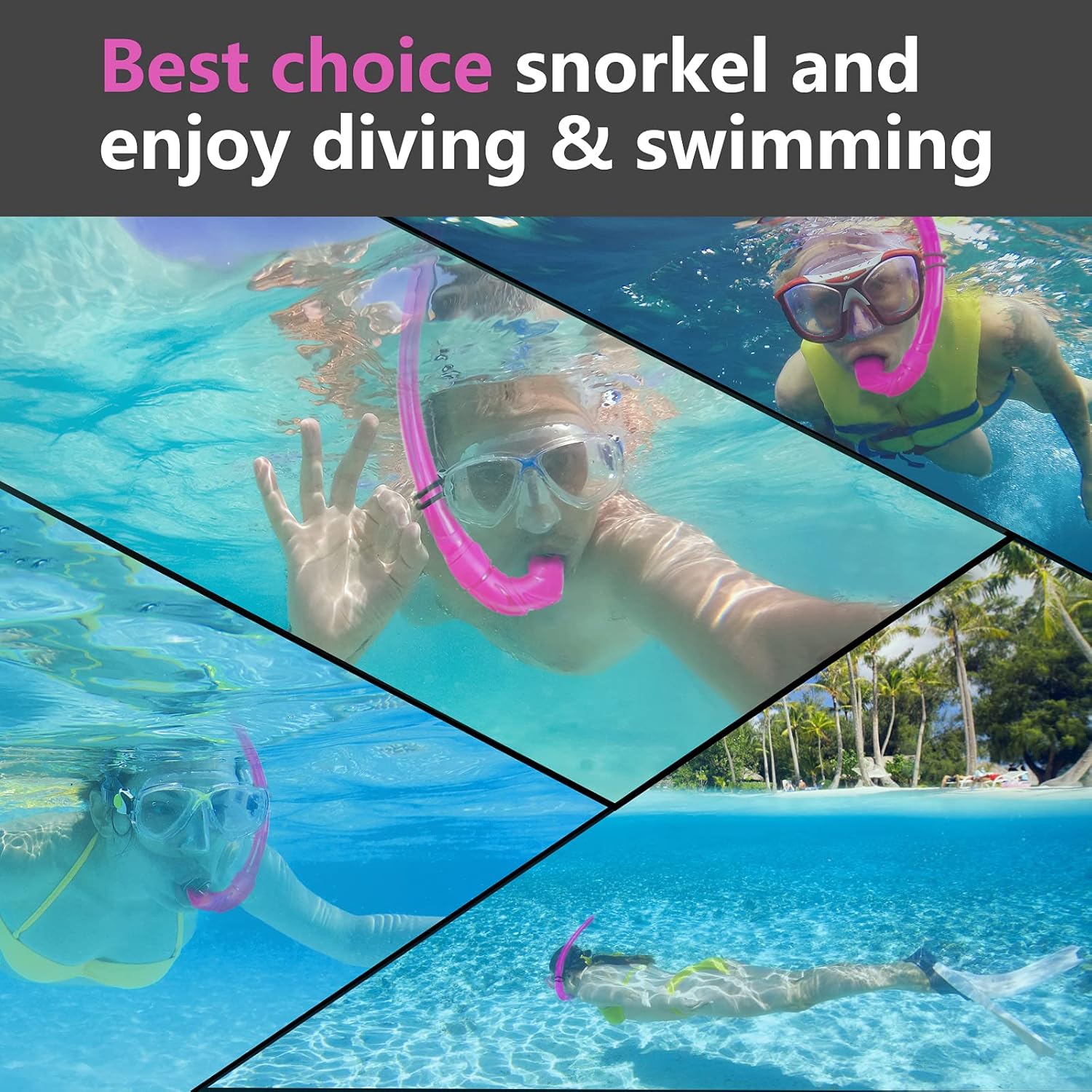 Aisrida Diving Snorkel, Flexible Roll Up Snorkeling Gear for Adults, Freediving Wet Snorkel with Compact Storage Case, Easy Breath Diving Snorkel for Lap Swimming Scuba Diving : Sports & Outdoors