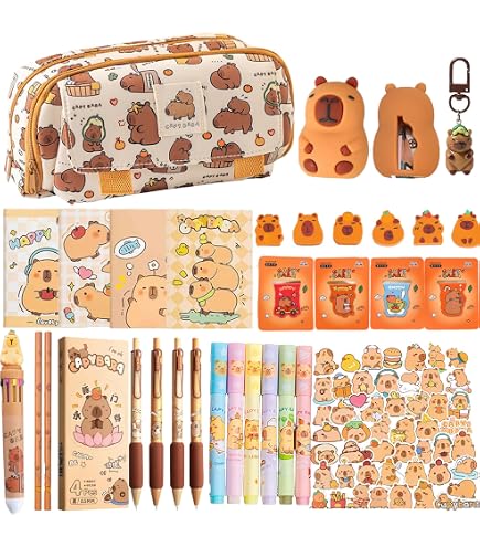 Amazon.com: GEDEUBAN Cute Capybara Pencil Case, Stationery Pouch