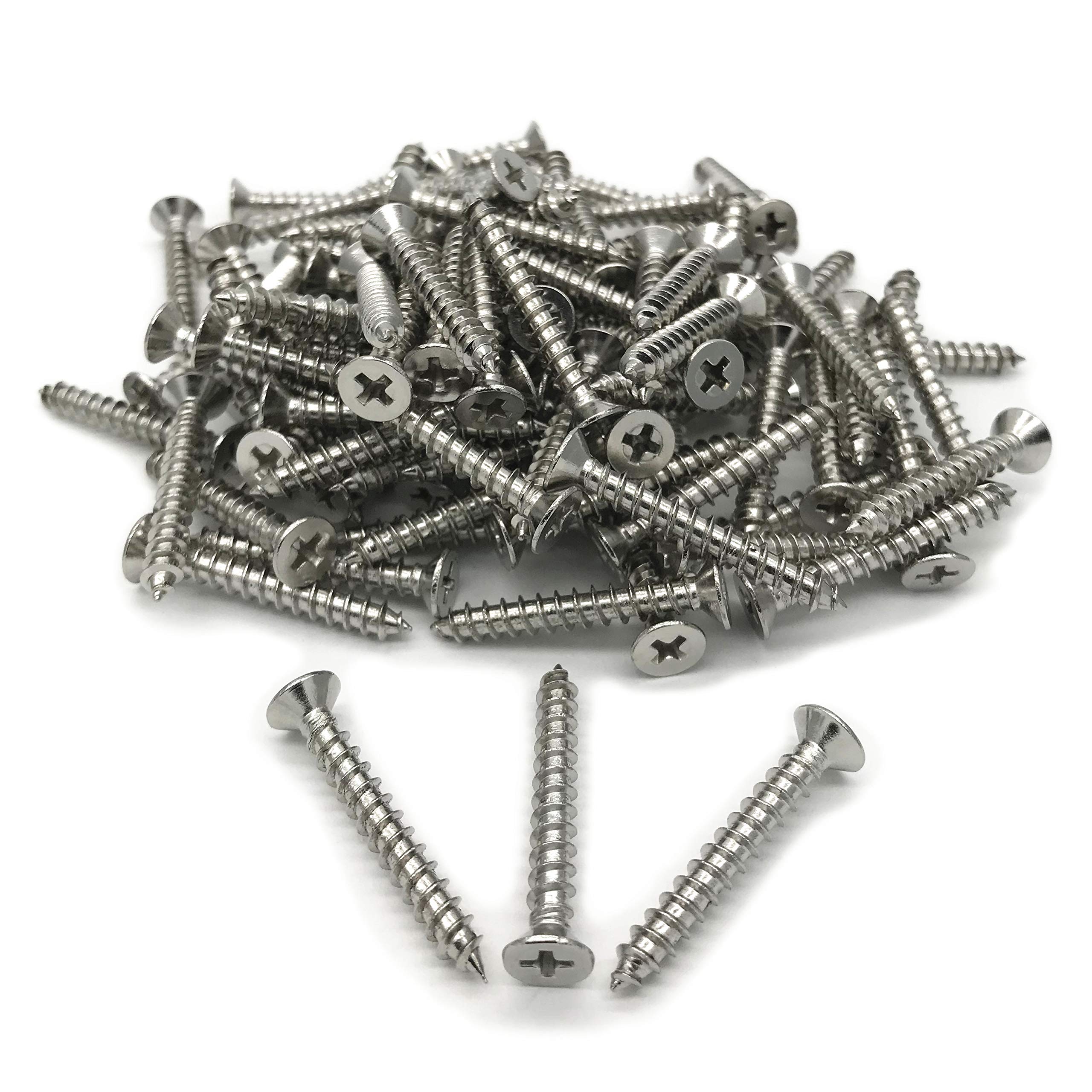 5 x 35mm Screw, Flat Head, Phillips Drive, Self Drilling, 304 Stainless Steel Drywall Wood Screws 100Pcs