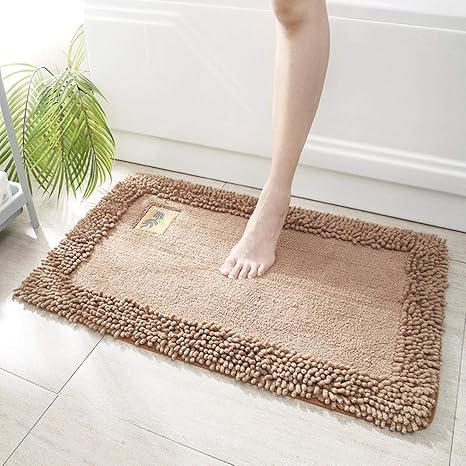 Amazon 非常にバスルームマット 玄関マット シンプルな無地コットンシェニールフロアマット ドアマット 家庭用寝室キッチンドア吸収性バスルーム滑り止めフロアマット ラグ カーペット オンライン通販