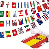 100 Countries String Flag, 82 ft International Flags Bunting Banner, World Flag Banner Decoration for World Cup Party, School, Sports Game Events, Grand Opening, Classroom