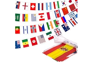 MVPRING 100 Countries String Flag, 82 ft International Flags Bunting Banner, World Flag Banner Decoration for School, Sports Events, Grand Opening, Party