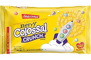 Malt-O-Meal Berry Colossal Crunch Breakfast Cereal, Crunchy Corn Cereal and Oats with Sweet Berry Cereal Bits, Large Cereal for Family, 26 OZ Resealable Cereal Bag