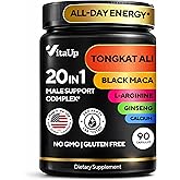 VitaUp Tongkat Ali for Men 20 in 1 with Astragalus – Normal Strength & Endurance Support – USA Made Mens Supplement Complex with Black Maca Root, L-Arginine, Ginseng, Calcium, Astragalus – 90 Caps
