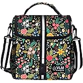 VLM Lunch Box for Women, Insulated Lunch Bag Women with Adjustable Shoulder Strap, Cute Lunch Tote Bag for Work,Picnic,Camping