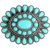 Wojgzon Turquoise Belt Buckles for Women Western Cowboy Cross Texas longhorn Big Buckles for Ladies