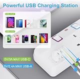Toomke Extension Lead USB 4 Way UK Plug 2x USB-A 1x USB-C 1.5m 13A view 3