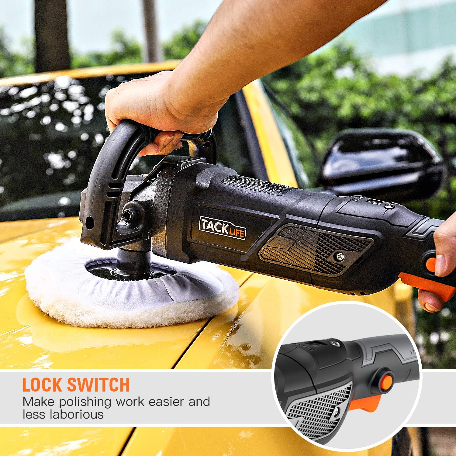 Super Saturday Polisher TACKLIFE 180MM Base 1500W 6 Variable Speeds LED