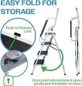 Aidapt 4 Step Ladder with Dual Handrails Folding Space Saver Non-Slip view 7