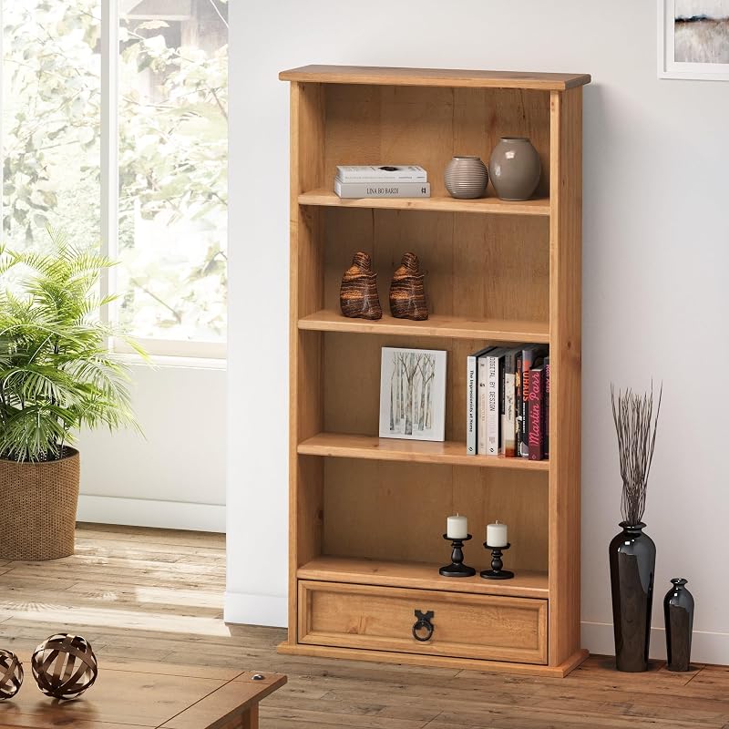 Mercers Furniture Corona 1 Drawer DVD Rack Shelving Storage Unit Light Fiesta