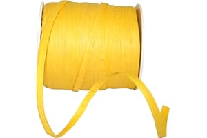 Reliant Ribbon 25124-079-01C Paper Raffia Ribbon, 1/4 Inch X 100 Yards, Yellow