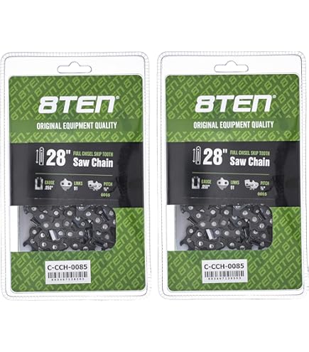 Amazon.com: 8TEN Full Chisel Chainsaw Chain 28 Inch .058 3/8 92DL