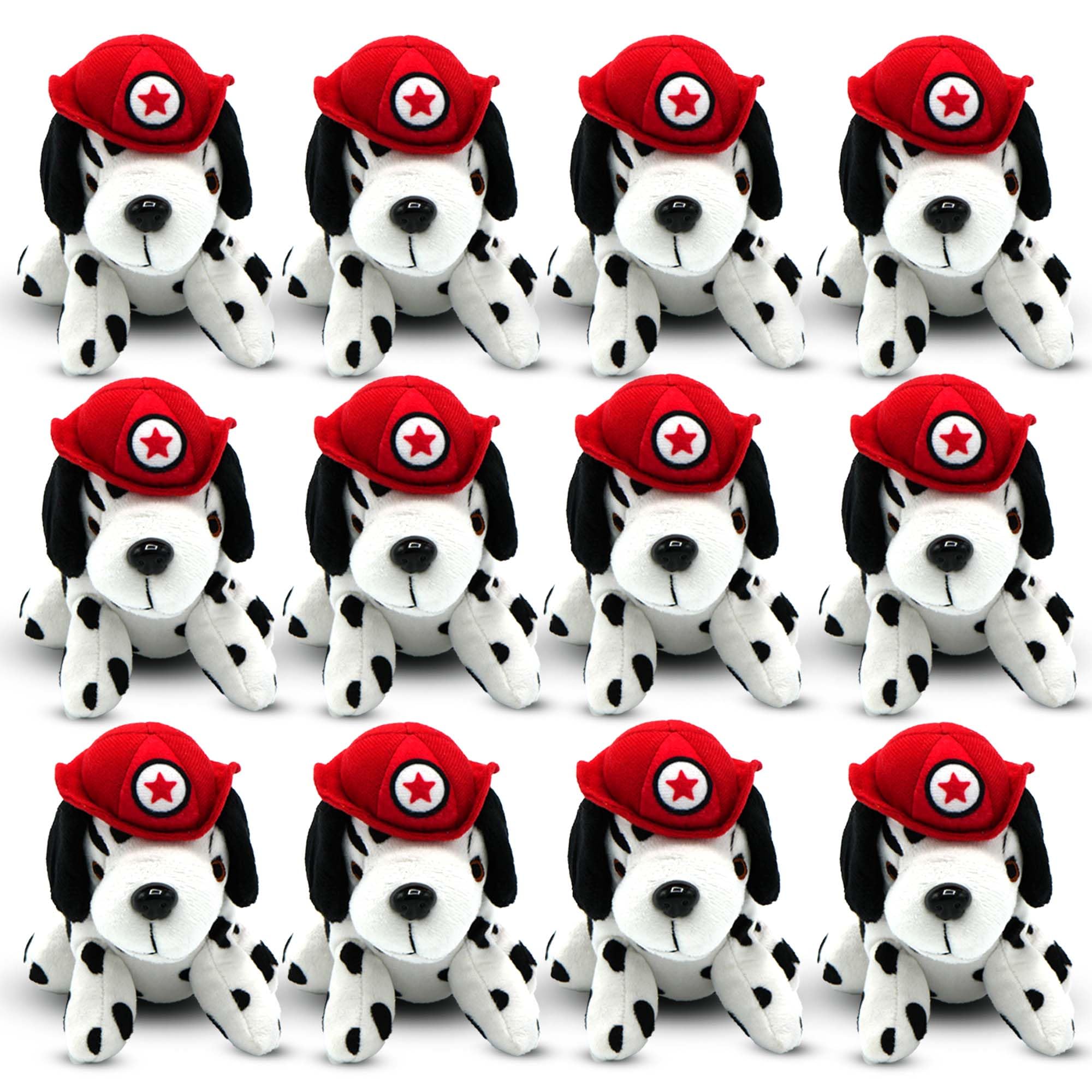 Photo 1 of 4E's Novelty 12 Pack Dalmatians Stuffed Animals - Soft Stuffed Dalmatian Dog Plush, 6” Small Dalmatian Puppy Plush with Fire Hat, Dalmatian Dog Toy for Kids, Birthday Party Favors