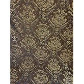 Damask Tapestry Chenille Fabric - Upholstery Fabric, 60" Width - Sold by The Yard (Brown/Gold)