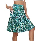 KORALHY 21" Golf Skorts with Pockets Pleated Tennis Skirts with Shorts Knee Length Skort for Athletic, Workout, Casual Wear
