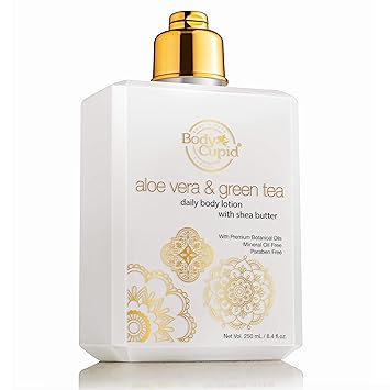 Body Cupid Aloe Vera and Green Tea Daily Body Lotion, With Shea Butter, Aloe Vera & Green Tea Extract - No Paraben or Mineral Oil, 250 ml