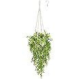 Mkono Nep hangende plant Macrame Hanger met Faux Groen Boho Planter