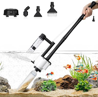 AQQA 8-in-1 Fish Tank Cleaner 30W Aquarium Gravel Cleaner with 2m Hose