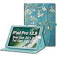 Fintie Multi-Angle Case, 2017/2015 iPad Pro 12.9 inch (Old Model) 1st & 2nd Gen Case - [Corner Protection] Folio Stand Cover with Pencil Holder & Pocket, Auto Wake/Sleep, Blossom