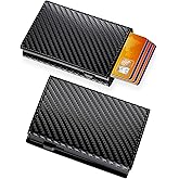 Gooad Slim Wallet for Men, RFID Blocking Trifold Leather Card Holder - Compact Front Pocket Wallet with Money Clip, Minimalist & Tactical Design for Credit Cards