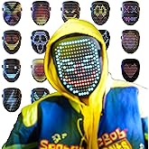 NICENICY LED Mask Halloween, LED Mask for Adult, 50 Face Options with Gesture Sensing for Halloween Cosplay