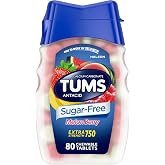 TUMS Antacid Chewable Tablets, Sugar Free, Melon Berry, 80 Count | Extra Strength Formula, Neutralizes Acid Instantly for Indigestion and Upset Stomach, Multi-Symptom Relief, Gluten Free