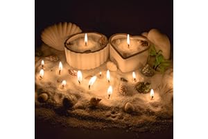 Pansyling 35oz Pearled Candle Wax Sand Crafting Set for Beginner,All-in-One Scented Candle Making Kits with 6 Essential Oils,2 Plaster Containers,50 Wicks & Seashells,DIY Powder Candles(White)