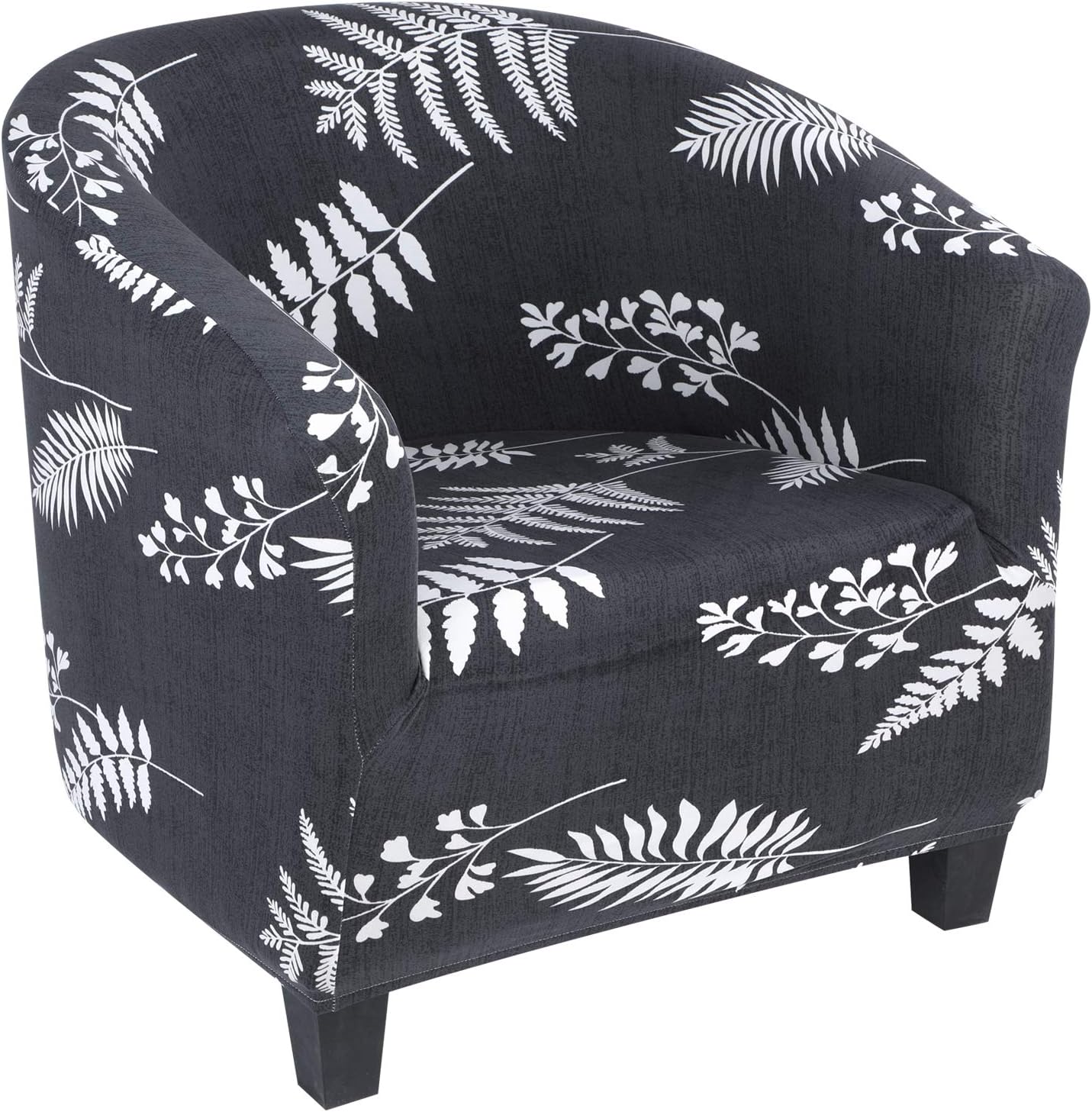Amazon Com Nibesser Club Chair Slipcover Stretch Printed Armchair Covers Tub Chair Covers Accent Chair Cover Sofa Cover Furniture Protector Cover Jacquard Spandex Couch Covers For Living Room Leaves Home Kitchen