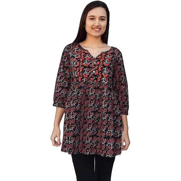 Ayurvastram Ivy Pure Cotton, Embroidered Tunic, Top, Oman