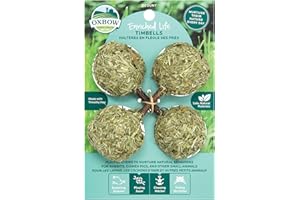 Oxbow Enriched Life Timbells, Rabbit Toys, Guinea Pig Toys, Enrichment for Bunny, Guinea Pig, Hamster, Rabbit, Chinchilla, Timothy Hay, Chinchilla Cage Accessories, Small Pet Accessories for Cage