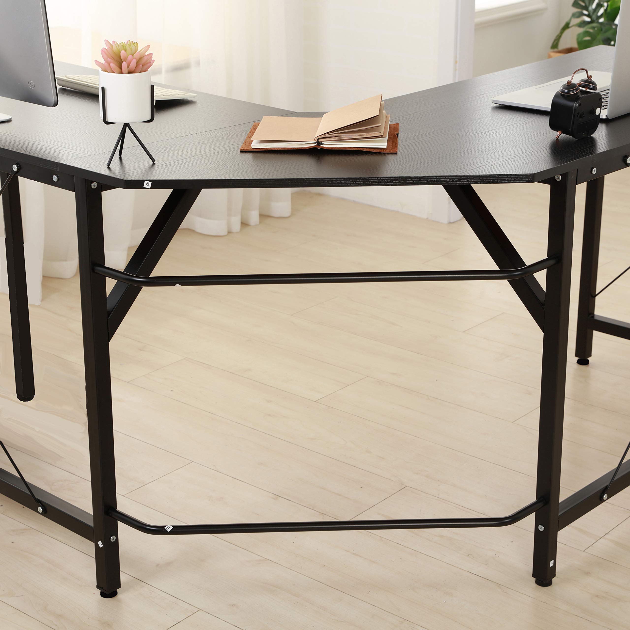 Mr IRONSTONE LShaped Desk Corner Table Computer Desk 59" PC Laptop