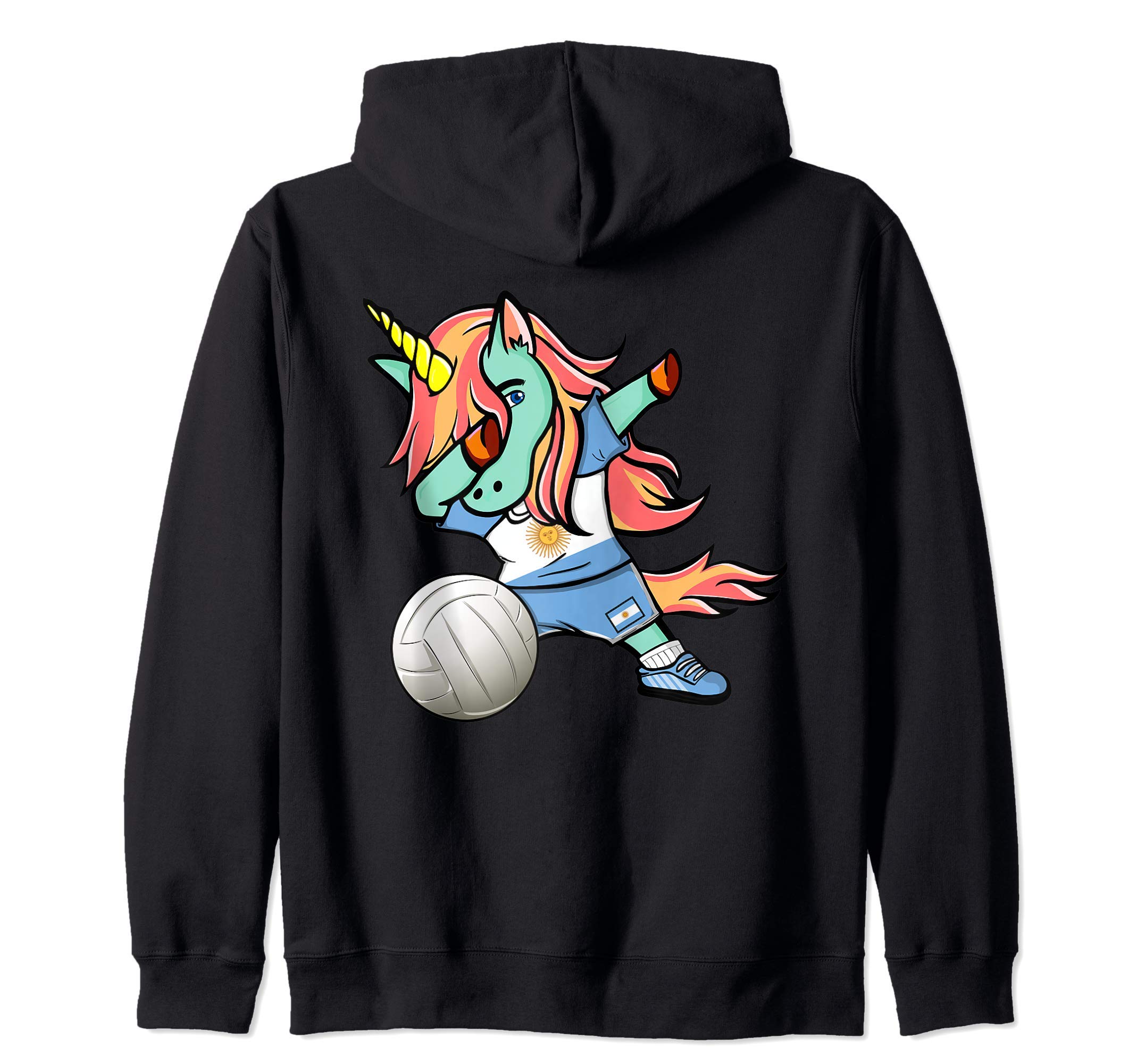 Unicorn Argentina Volleyball Lovers Jersey Argentinian Flag Zip Hoodie