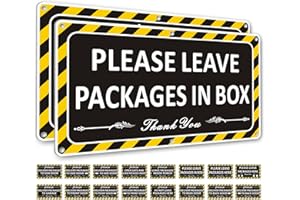 BAGSTAR i-CowFun (2 Pack) Metal Delivery Signs for Packages - 12" x 6.7" Please Leave Packages In Box, Heavy Duty Delivery Instructions for Home, Aluminum, Outdoor, Weather Resistant