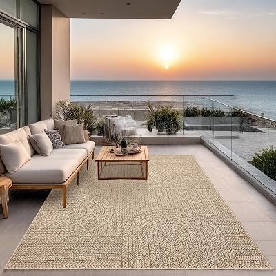 the carpet Kansas Indoor Outdoor Rug Natural Jute Look 120 x 170 cm