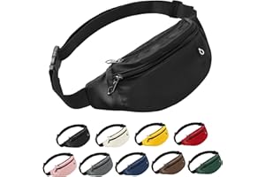 Frenou Fanny Pack For Women And Man Crossbody Bag Cross body Bag With Adjustable Strap For Travel Running Hiking Walking Workout Black