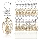 Hicarer 20 Pieces Baptism Wood Keychain Our Lady of