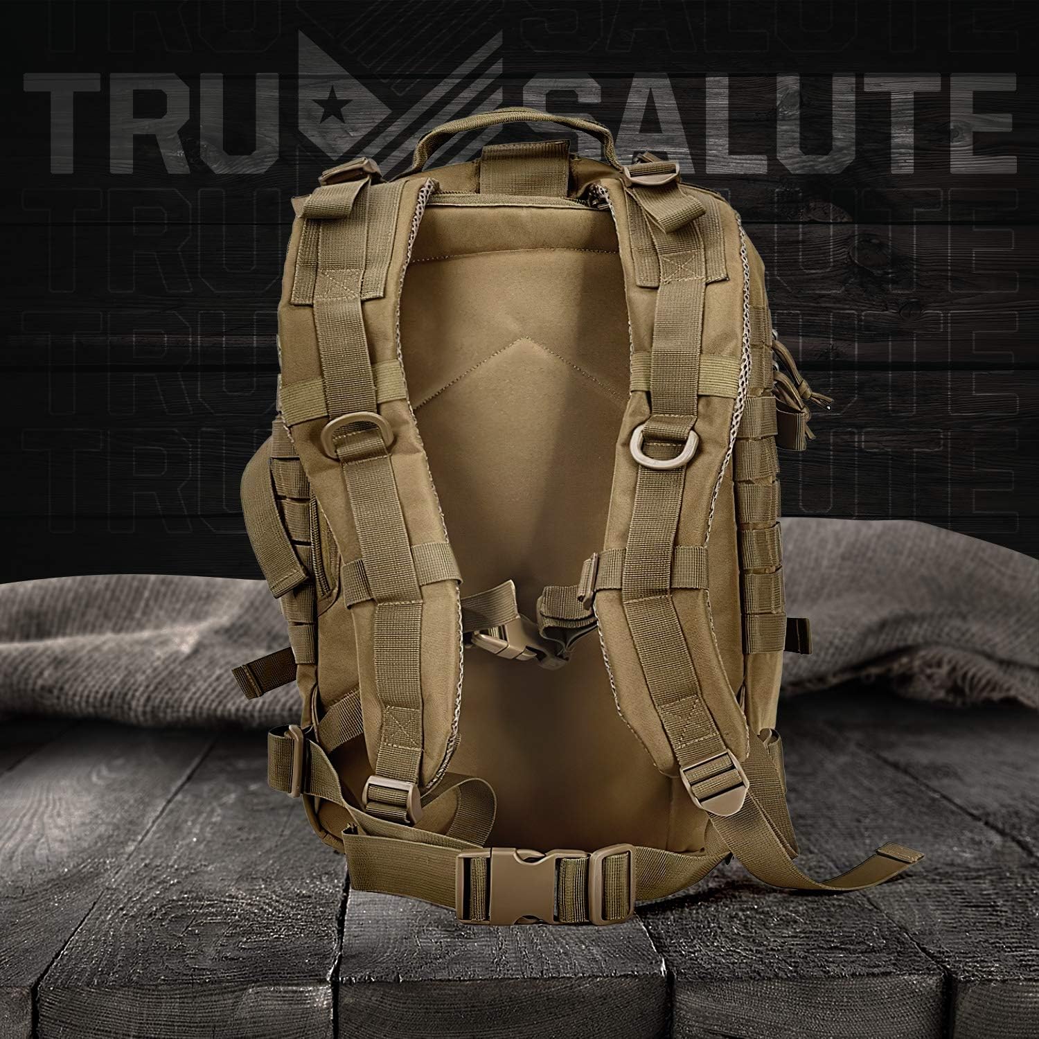 Tru Salute Military Tactical Backpack Large Tan Army 3 Day Assault Pack Molle Bugout Bag Rucksack (tan): Clothing