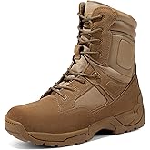 NORTIV 8 Mens Military Tactical Work Boots Hiking Side Zip Leather Outdoor Motorcycle Combat Boots Response