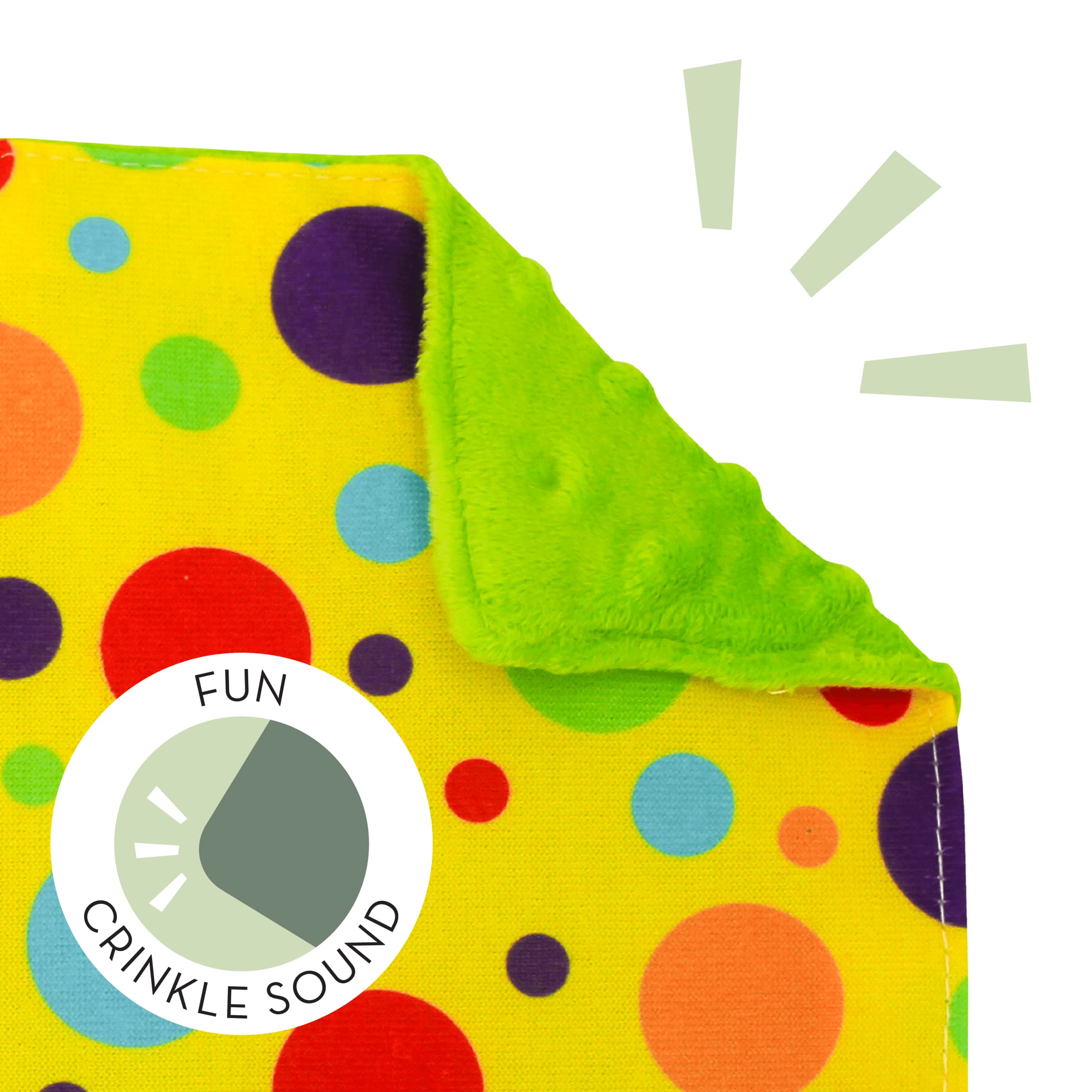 S&T INC. Crinkle Squares Baby Toys, 6 Inch x 6 Inch, Dots, 2 Pack