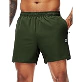 Nepest Men’s Running Athletic Shorts with Zipper Pockets 5 in Inseam Linerless Dry Fit Workout Gym Shorts