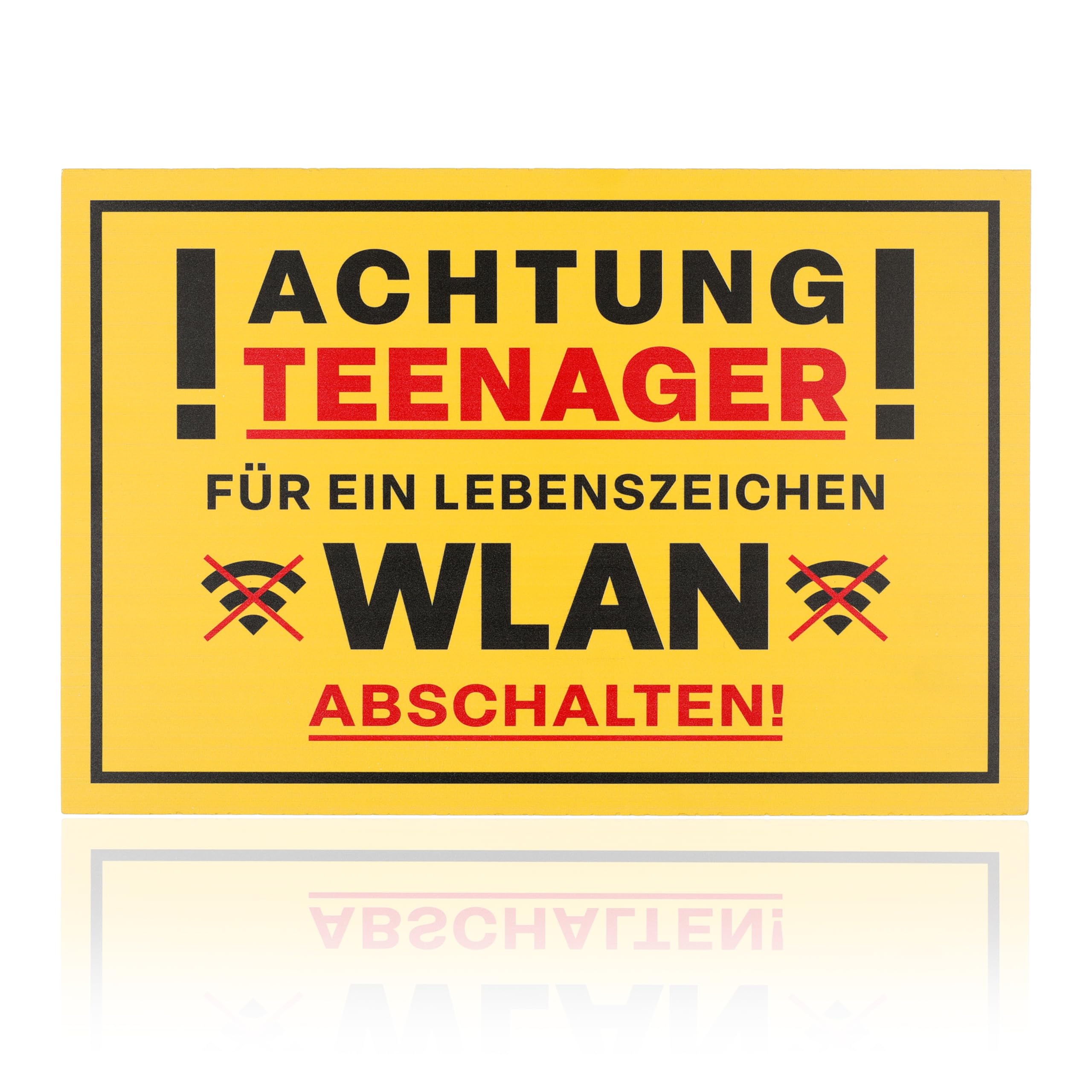 FunX Yellow Stainless Steel Teenager Door Sign - WiFi Street Sign Gift for Birthdays and Youth Consecration - 30 x 20 cm