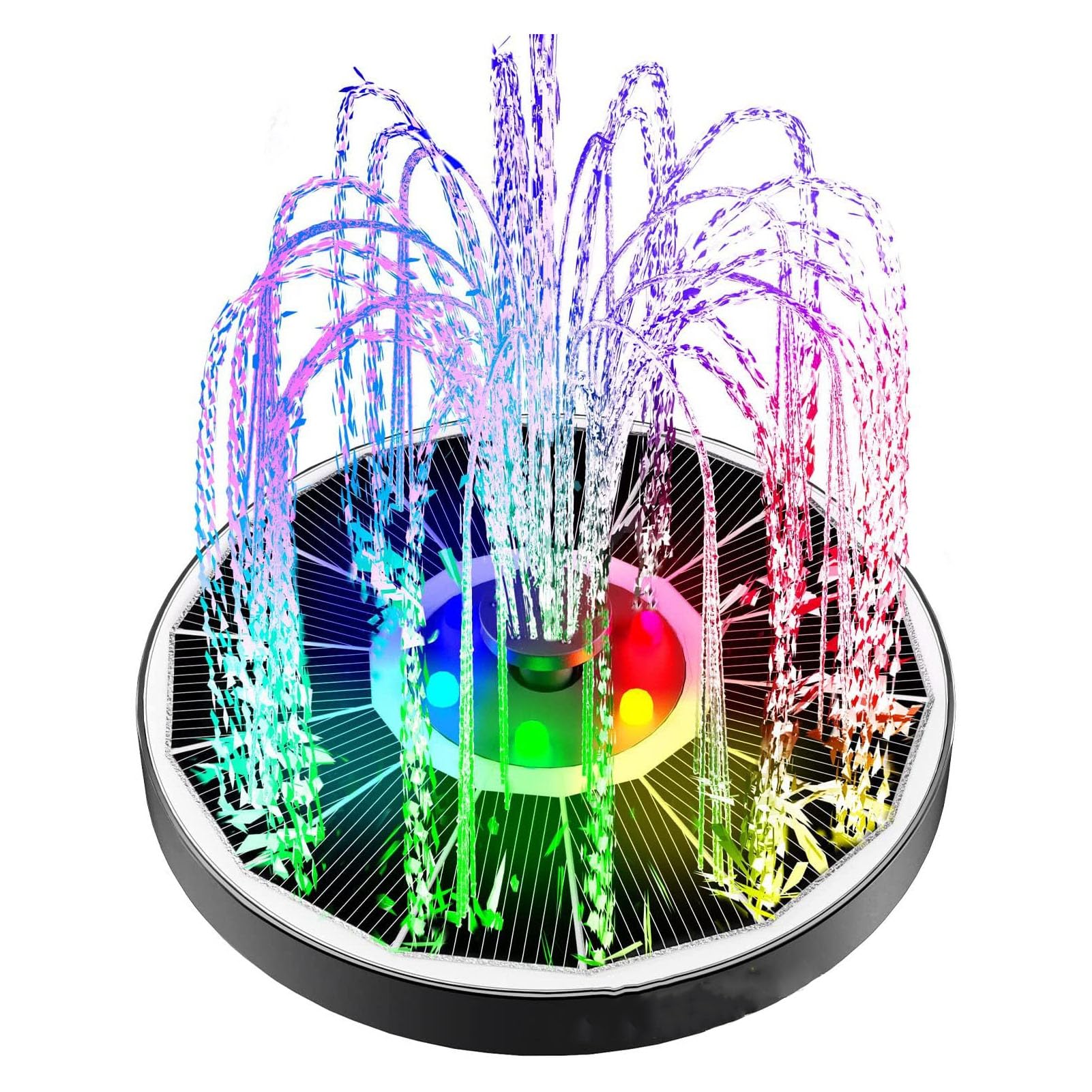 PenRux Solar Fountain with 8 Nozzles, Solar Bird Bath Fountain Pump, Powerful Bird Bath Fountains, Solar Water Fountain Pump for Garden, Pond, Pool