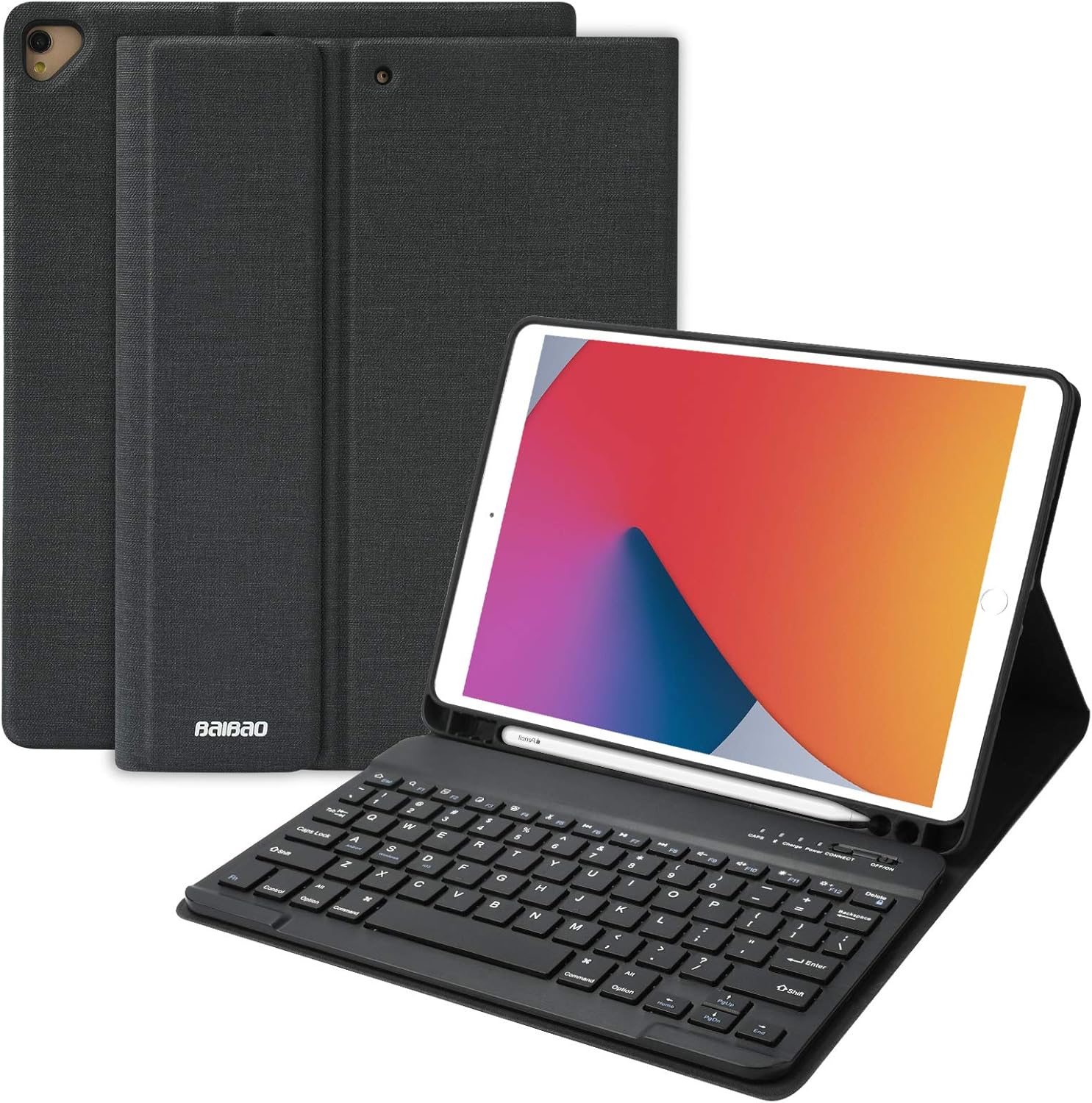 iPad 8th Generation Keyboard Case for iPad 10.2 Inch 2019,iPad Air 3 10.5 2019 Keyboard Case,iPad Pro 10.5 2017 Case with Keyboard, with Detachable Wireless Bluetooth Keyboard and Pencil Holder