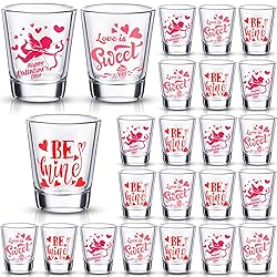 Uiifan 24 Pcs Valentine's Day Shot Glasses Bulk 2