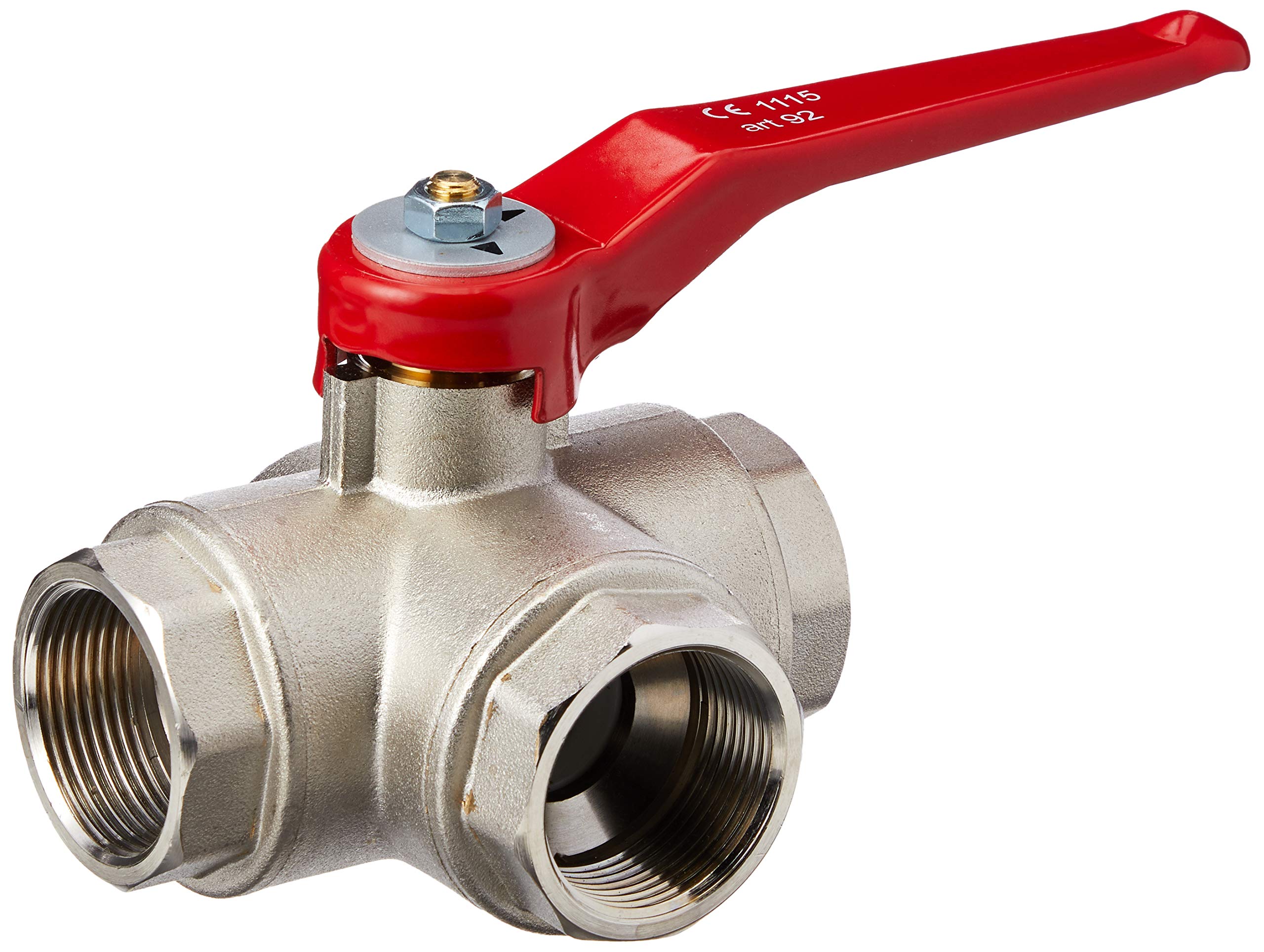 VALVE 1/4 TURN 3 WAYS L PASSAGE 1'1/4