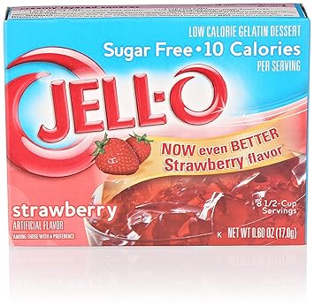 Jell O Sugar Free Low Calorie Gelatin Dessert Strawberry 0 60 Oz Amazon In Grocery Gourmet Foods