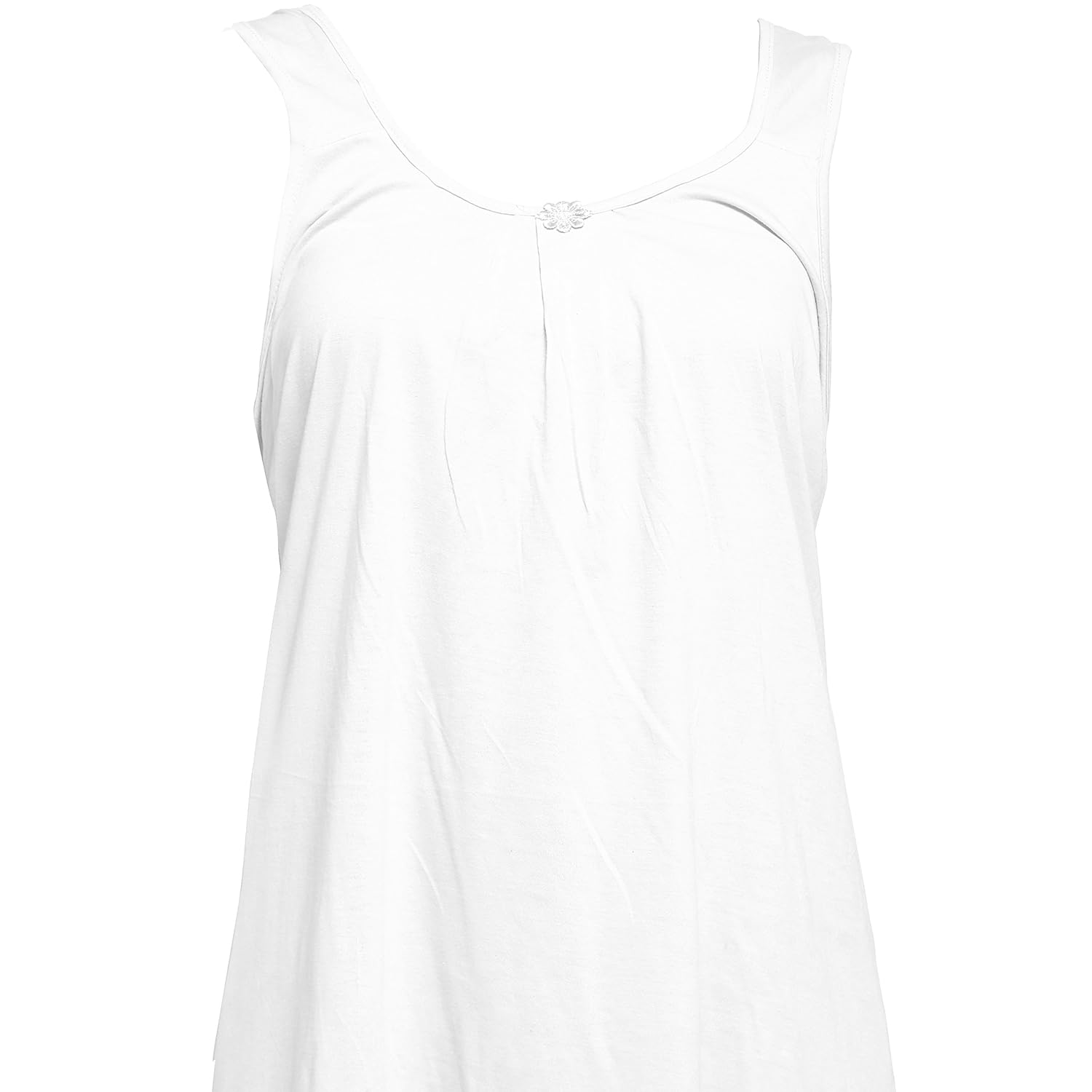 ziya pure cotton sleeveless knee-length short nighty