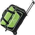 GoHimal Double Roller 2 Ball Bowling Bag with Separate Shoe Compartment for Bowling Shoes (Up To US Mens Size 15) and Oversized Accessory Pocket, Retractable Handle - Extends to 40"