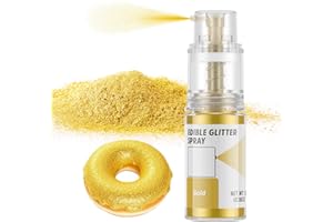 CHERRYSEA Edible Glitter Spray,Food Grade 5g Edible Glitter for Cake Decorating Desserts, Beverages, Cupcakes, Cake Pops and Cookies -Gold
