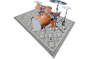 RV MURTS Drum Rug Outdoor, 4x6ft Drum Carpet Mat Outdoor Non-Slip, Bass Drum Stopper Attachable Electric Drum Set Mat for Studio, Music Carpet for Record Room, Live Show, Band, Guitar, Piano, Machine Washable.
